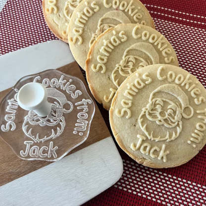 Personalized Baked With Love Christmas Holiday Cookie Stamp