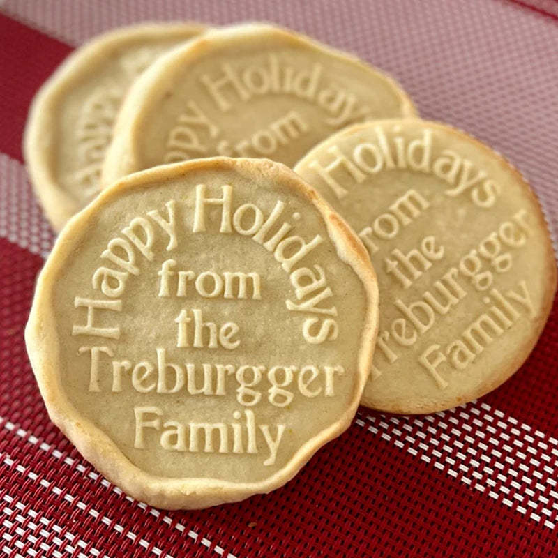 Personalized Baked With Love Christmas Holiday Cookie Stamp