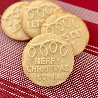 Personalized Baked With Love Christmas Holiday Cookie Stamp