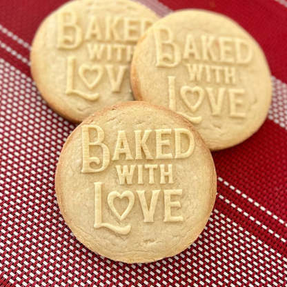 Personalized Baked With Love Christmas Holiday Cookie Stamp