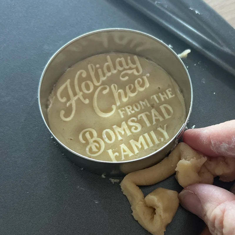 Personalized Baked With Love Christmas Holiday Cookie Stamp