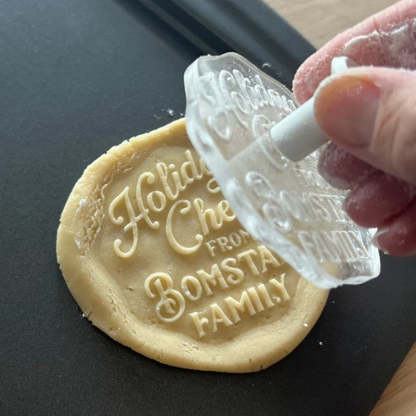 Personalized Baked With Love Christmas Holiday Cookie Stamp