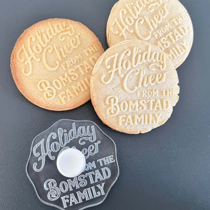 Personalized Baked With Love Christmas Holiday Cookie Stamp