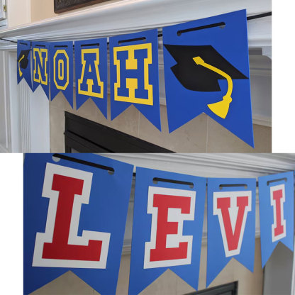 Large Graduation Banner with Varsity Color Letters Perfect Graduation Party