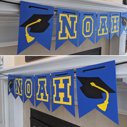 Large Graduation Banner with Varsity Color Letters Perfect Graduation Party