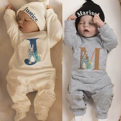 Personalized Easter Peter Bunny Sleeper Baby Coming Home Outfit