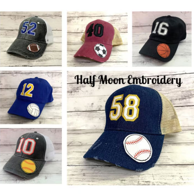 Personalized Sports Baseball Number Cap with Embroidery Number