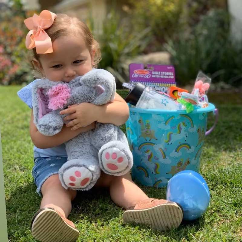 Personalized My First Easter Basket Embroidered Ear Bunny