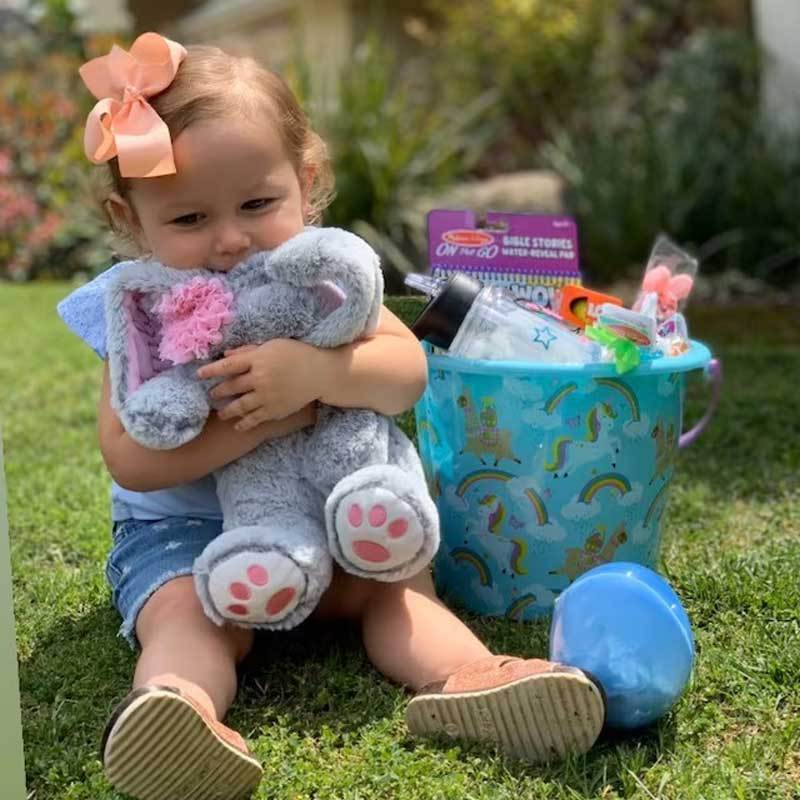 Personalized My First Easter Basket Embroidered Ear Bunny
