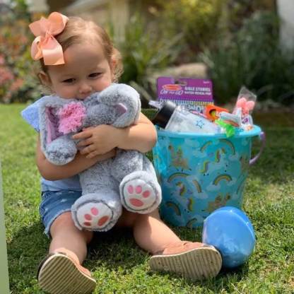 Personalized My First Easter Basket Embroidered Ear Bunny