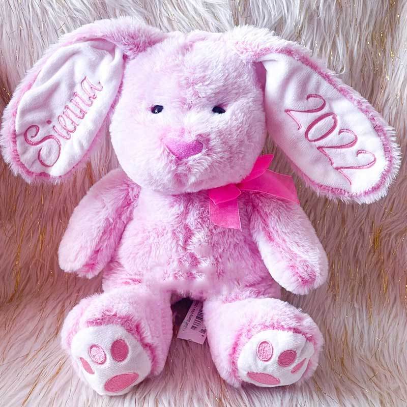 Personalized My First Easter Basket Embroidered Ear Bunny