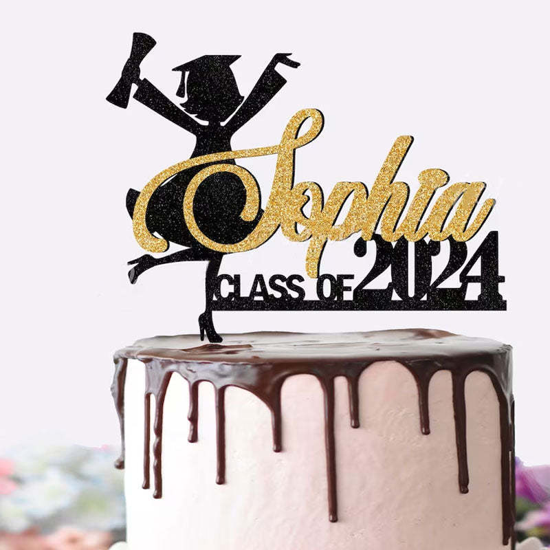 Personalized Graduation Congrats Decor Cake Topper Class of 2024