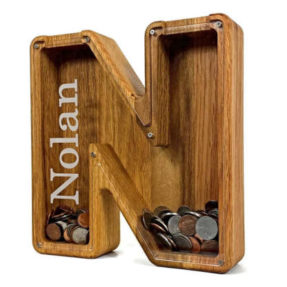 Personalized Piggy Bank Wooden Piggy Bank