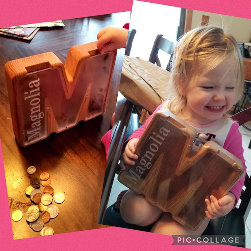 Personalized Piggy Bank Wooden Piggy Bank