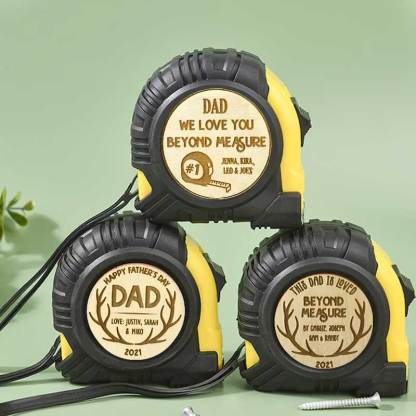 Personalized Laser Engraved Tape Measure Perfect Gift for Dads this Father's Day