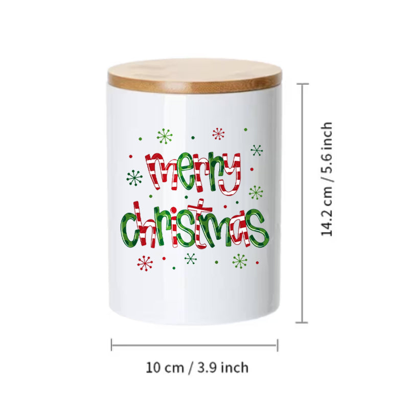 Personalized Candy Jar Merry Christmas Candy Jar Holiday Office Gift