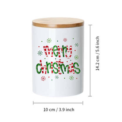 Personalized Candy Jar Merry Christmas Candy Jar Holiday Office Gift