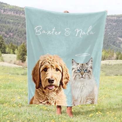 Custom Pet Blanket Pet Photo Name Blanket