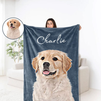 Custom Pet Blanket Pet Photo Name Blanket
