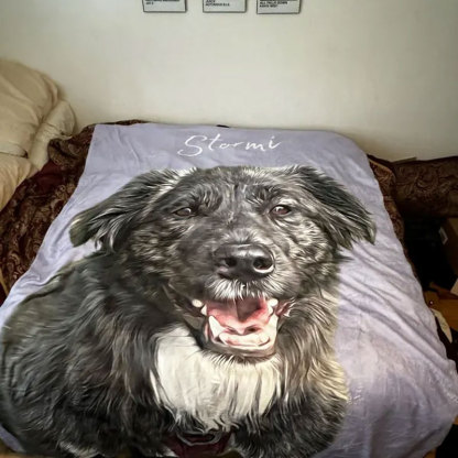 Custom Pet Blanket Pet Photo Name Blanket