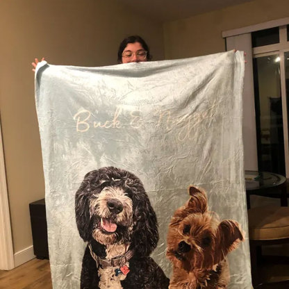 Custom Pet Blanket Pet Photo Name Blanket