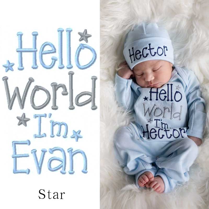 Personalized Baby Outfit Hello World Outfit