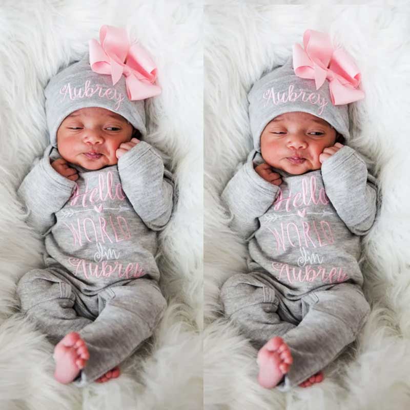 Personalized Baby Outfit Hello World Outfit