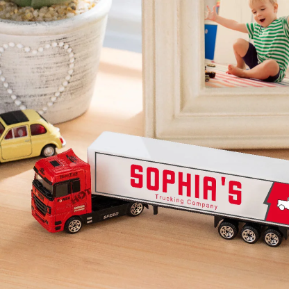 Personalized Toy Truck Customized with Your Child's Name on The Side of the Truck: Birthday, Back to School, Any Event for Children