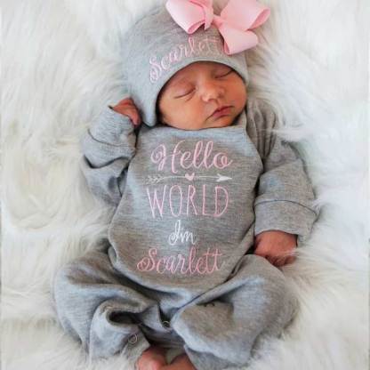 Personalized Baby Outfit Hello World Outfit
