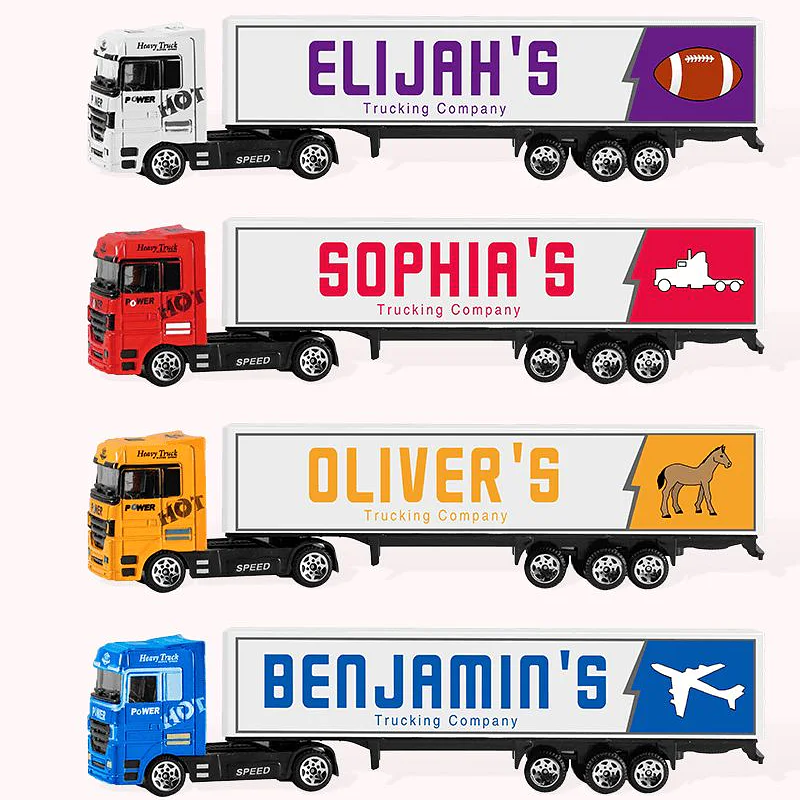 Personalized Toy Truck Customized with Your Child's Name on The Side of the Truck: Birthday, Back to School, Any Event for Children