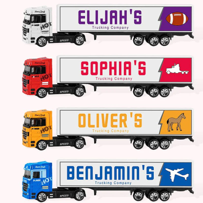 Personalized Toy Truck Customized with Your Child's Name on The Side of the Truck: Birthday, Back to School, Any Event for Children