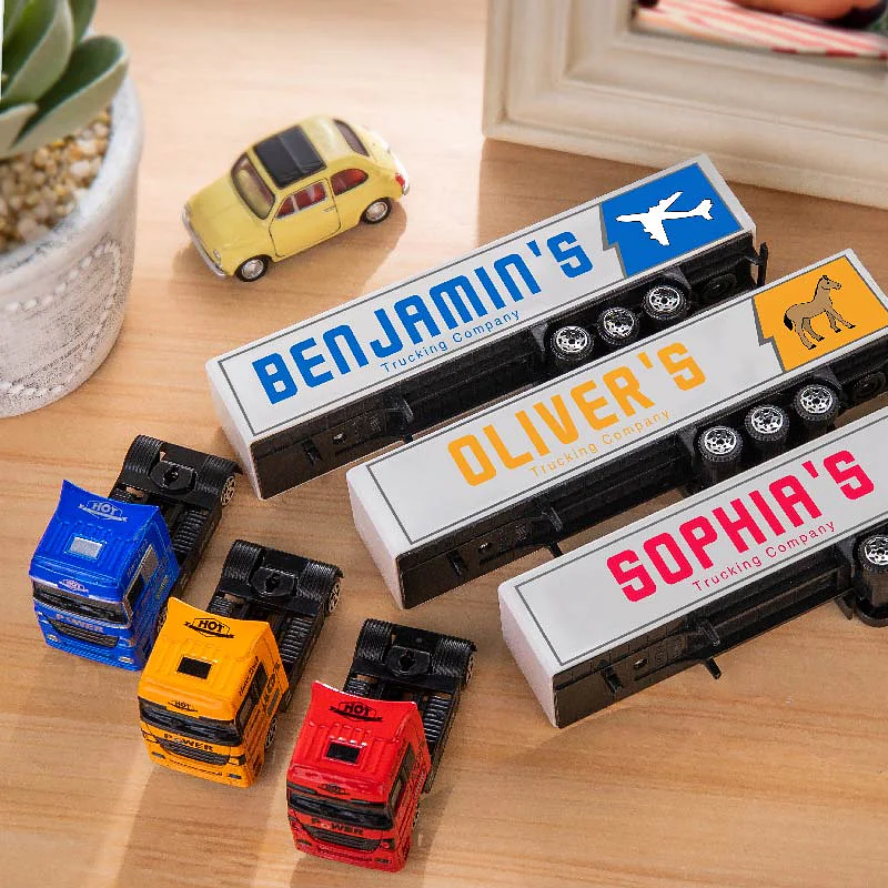 Personalized Toy Truck Customized with Your Child's Name on The Side of the Truck: Birthday, Back to School, Any Event for Children