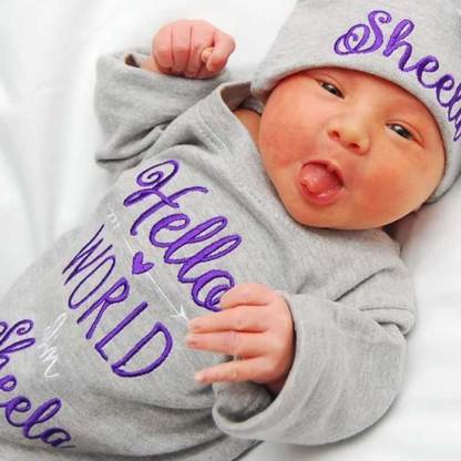 Personalized Baby Outfit Hello World Outfit