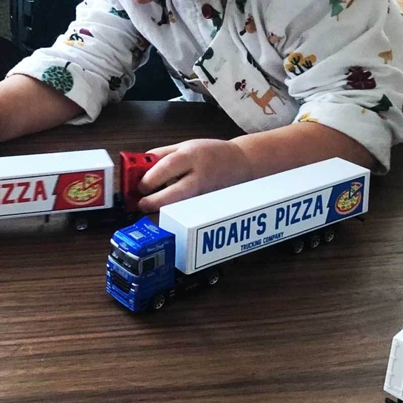 Personalized Toy Truck Customized with Your Child's Name on The Side of the Truck: Birthday, Back to School, Any Event for Children