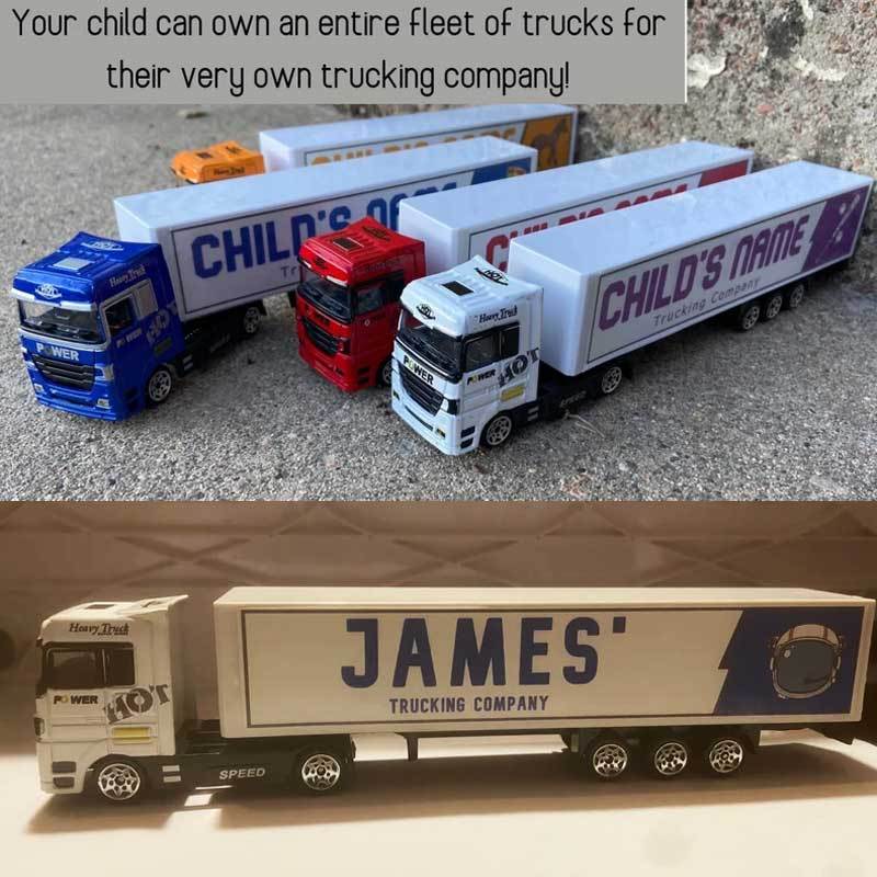 Personalized Toy Truck Customized with Your Child's Name on The Side of the Truck: Birthday, Back to School, Any Event for Children