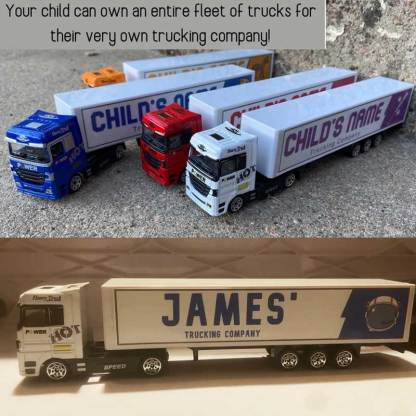 Personalized Toy Truck Customized with Your Child's Name on The Side of the Truck: Birthday, Back to School, Any Event for Children