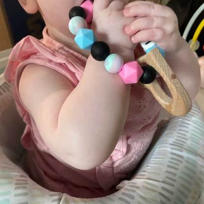 Personalised Baby Silicone Rattle With Name