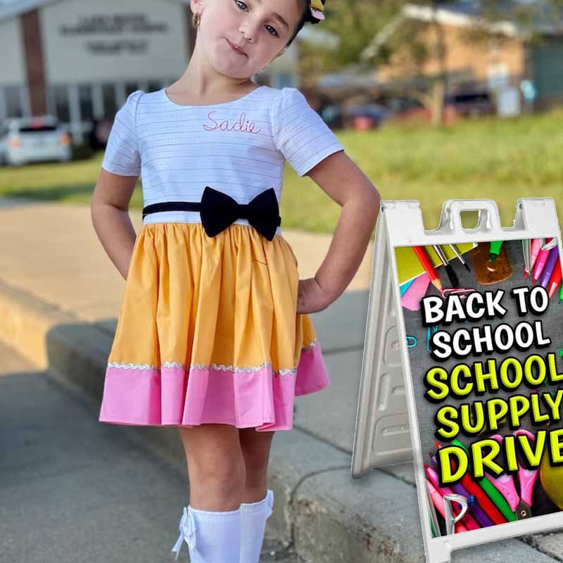 Girls Pencil Dress Personalized First Day of School Dress Back to School Dress