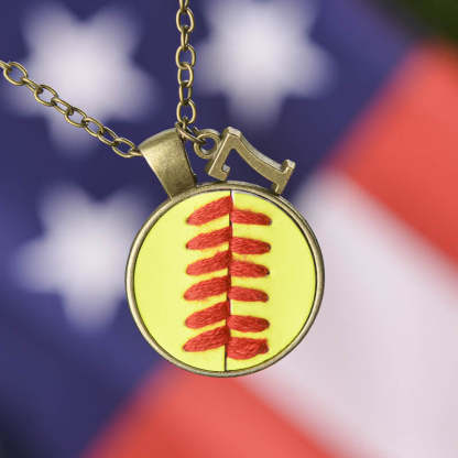Baseball/Softball Necklace w/Seams/Laces Jewelry