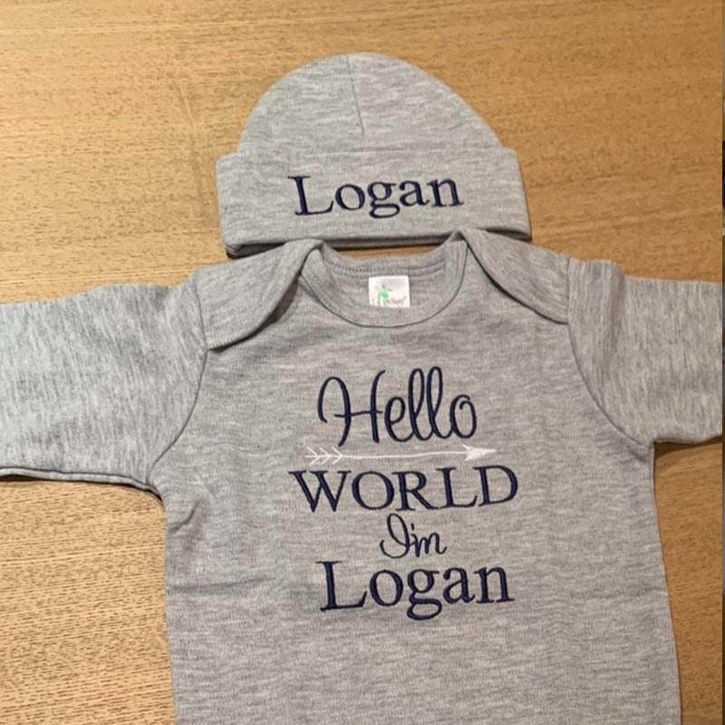 Personalized Baby Outfit Hello World Outfit