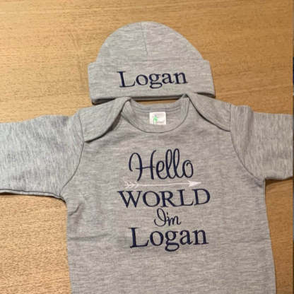 Personalized Baby Outfit Hello World Outfit