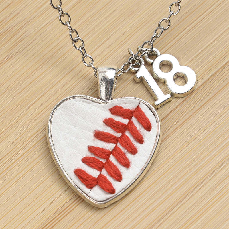 Baseball/Softball Necklace w/Seams/Laces Jewelry