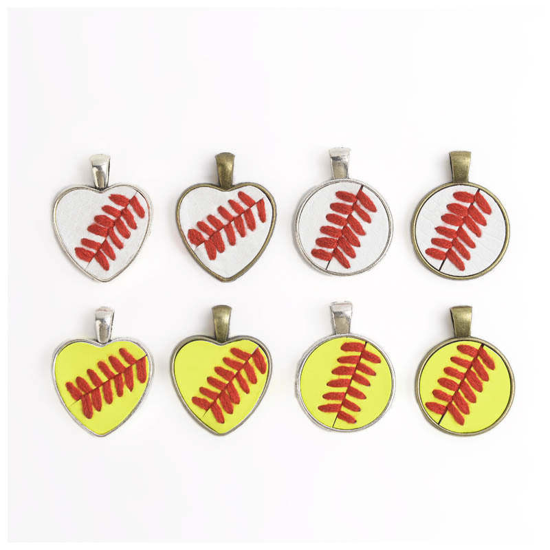 Baseball/Softball Necklace w/Seams/Laces Jewelry