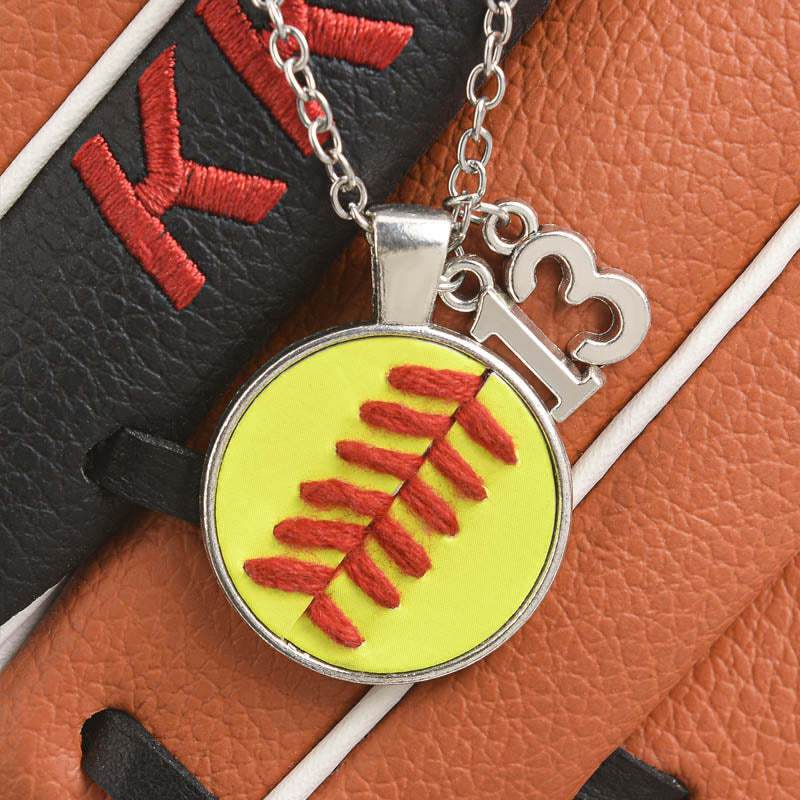 Baseball/Softball Necklace w/Seams/Laces Jewelry