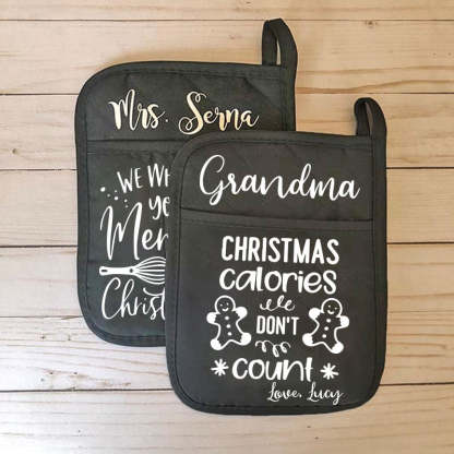 Personalized Christmas Pot Holder Baking Kit Christmas Gift for Neighbor