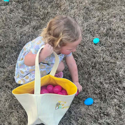 Seersucker Easter Basket Personalized Embroidered Monogrammed Easter Tote