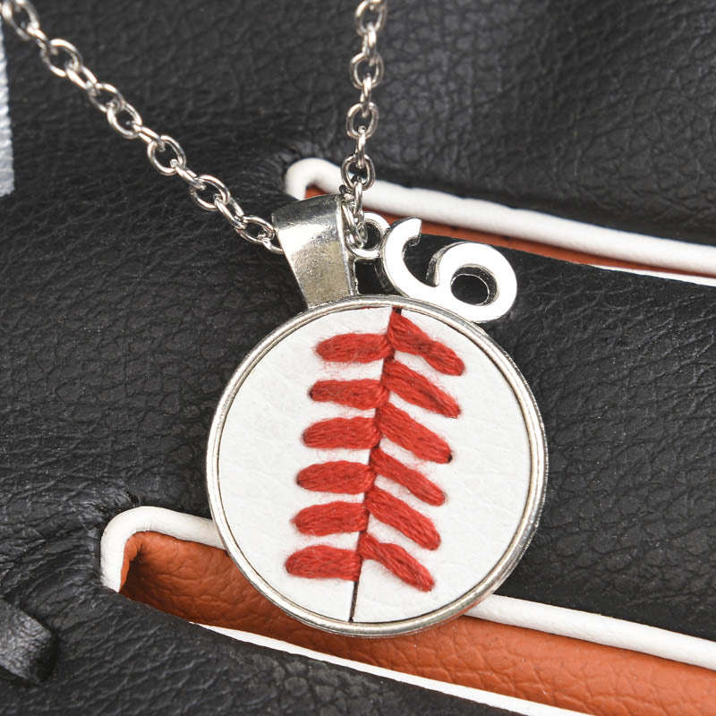 Baseball/Softball Necklace w/Seams/Laces Jewelry