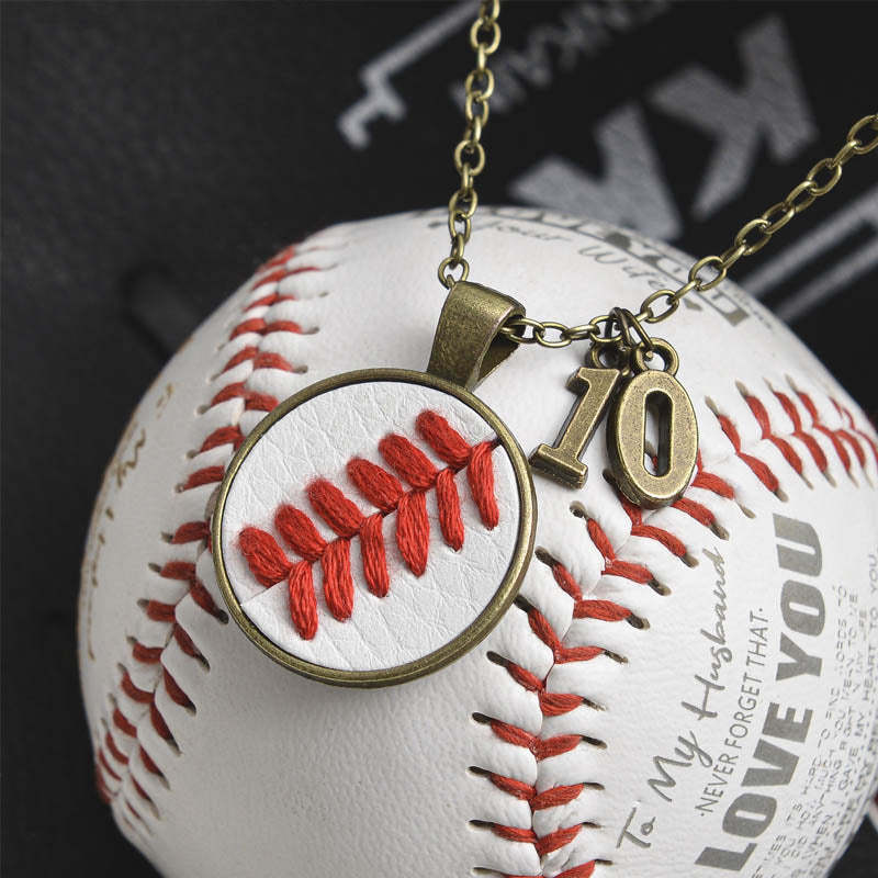 Baseball/Softball Necklace w/Seams/Laces Jewelry
