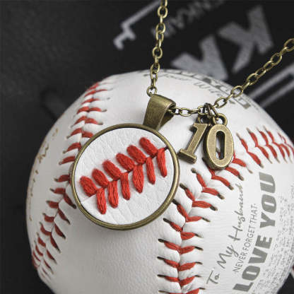 Baseball/Softball Necklace w/Seams/Laces Jewelry