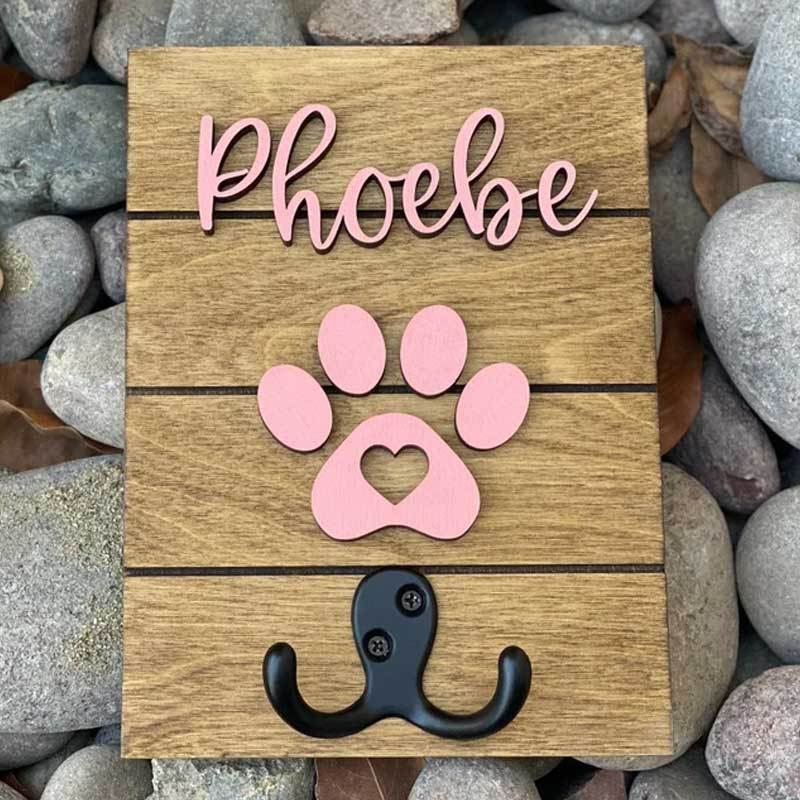 Personalized 8x6 3D Leash Holder Dog Lover Gift Housewarming Pet Gift